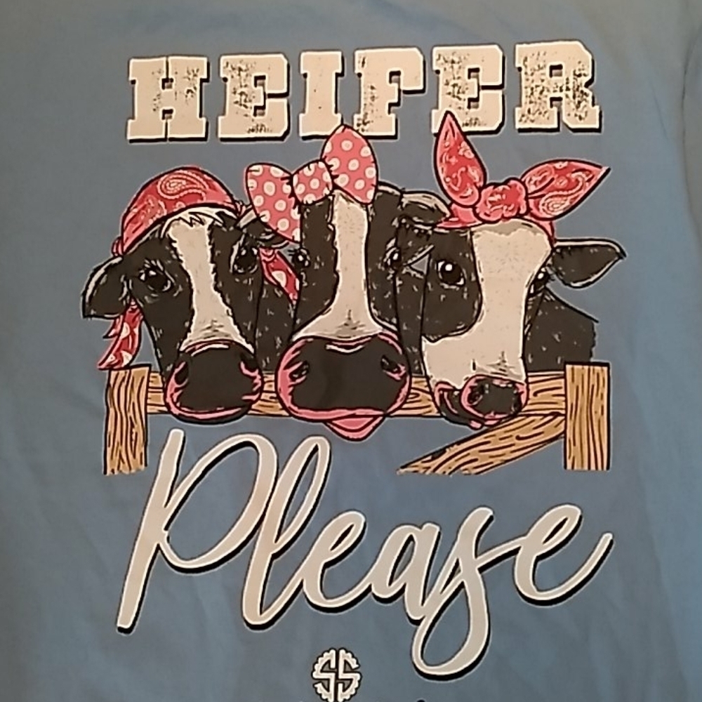 Simply Southern small Heifer Please shirt